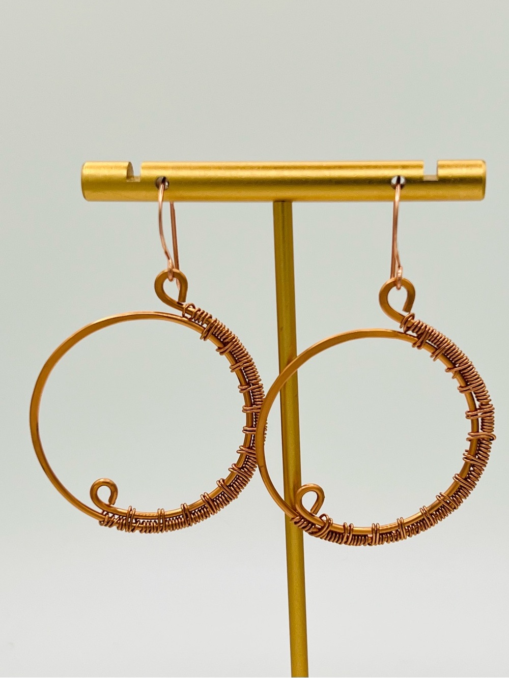 Handcrafted Copper Wire Wrapped Open Hoop Earrings